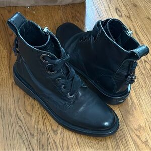 Zadig & Voltaire Black Leather Ankle Boots 37